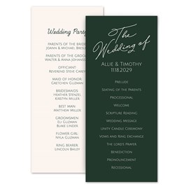 Forever in Script - Wedding Program
