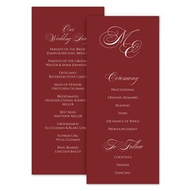 Formal Monogram - Wedding Program