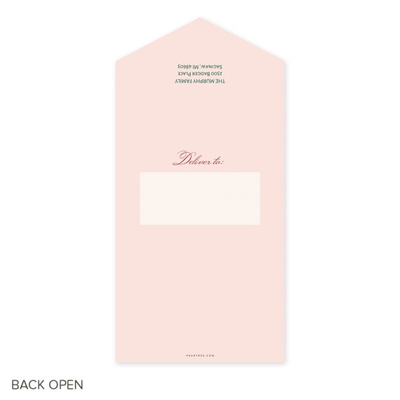 pink card with text area for address