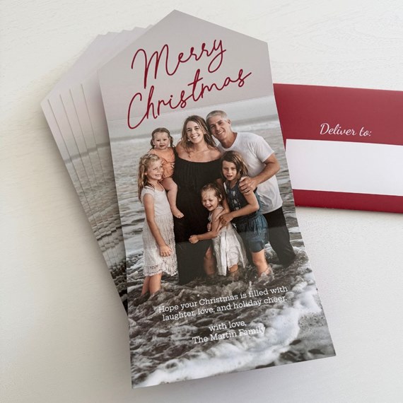 Christmas card with photo placeholder and holiday message