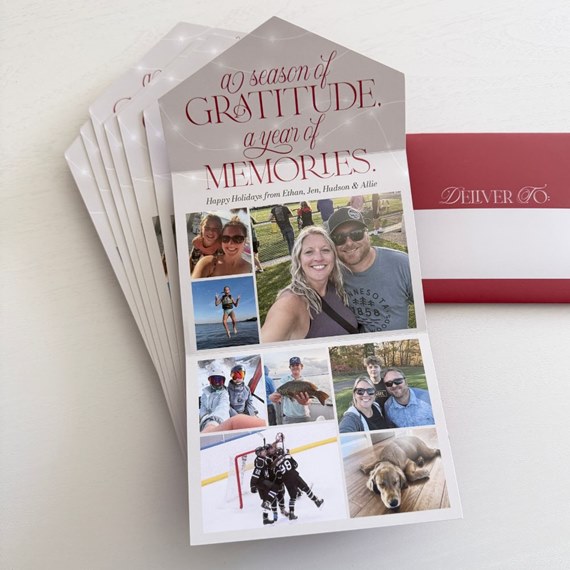 collage card with photo placeholders and festive text