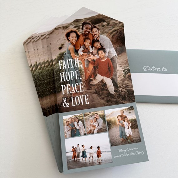 Christmas card with photo collage and text placeholder