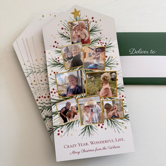 collage of photo placeholders with festive design elements