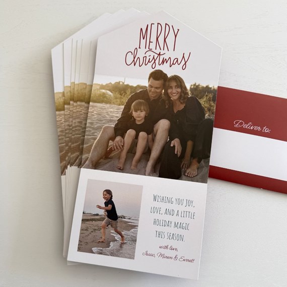 Christmas card with family photo and customizable text area