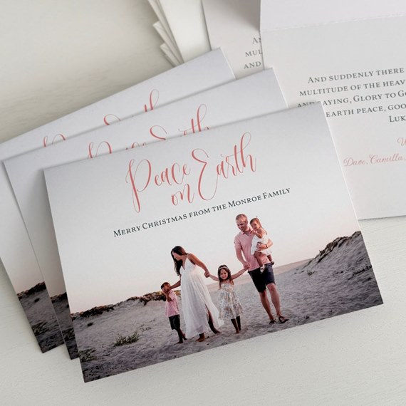 Christmas card with photo area and text