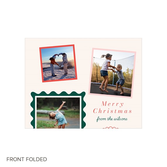Christmas card with photo placeholders and text