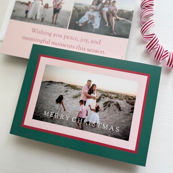 Christmas card with photo placeholder and text