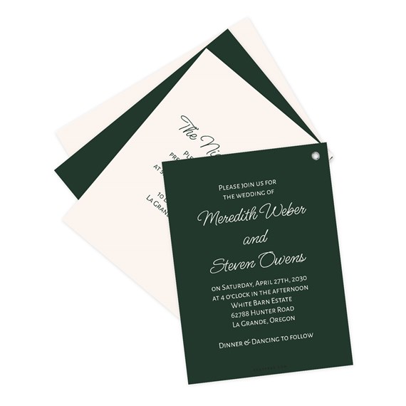 wedding invitation with photo placeholder and layered cards