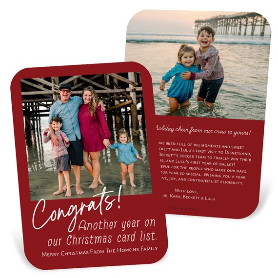 Christmas card design with photo placeholders and text areas