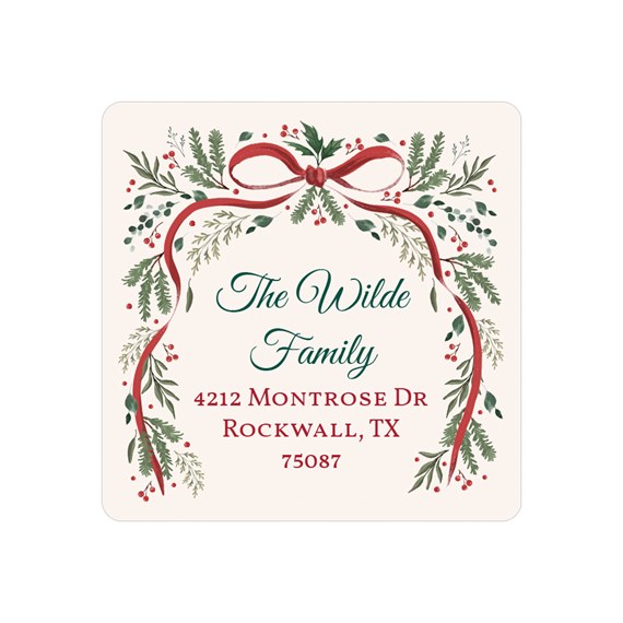 botanical address label with customizable text area