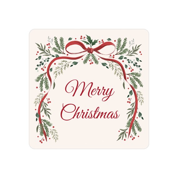 botanical envelope seal with wreath and text