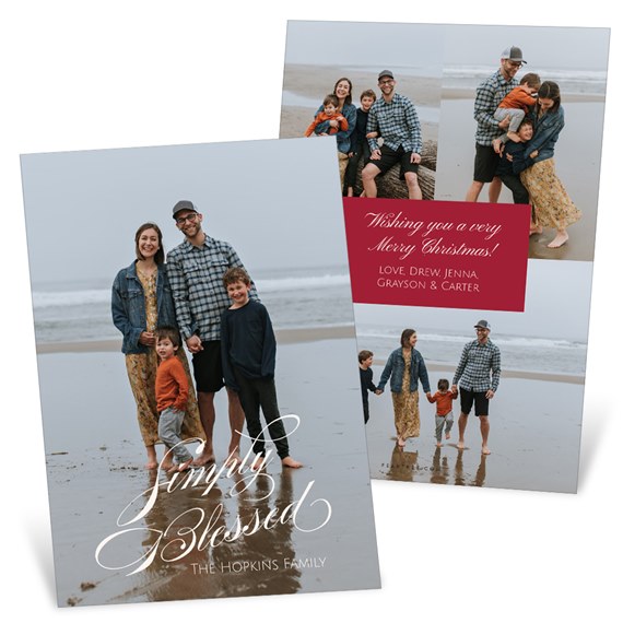 Christmas card with family photo and customizable text area
