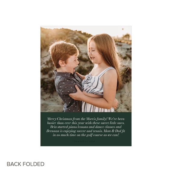 holiday card with photo area and text