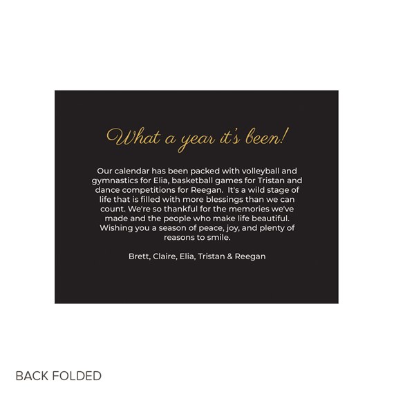Christmas card with photo area and text