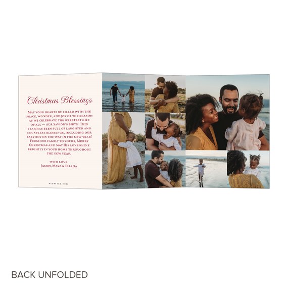 collage Christmas card with photo placeholders and decorative text