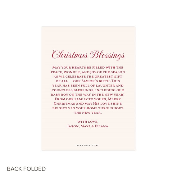 Christmas card with text blessings