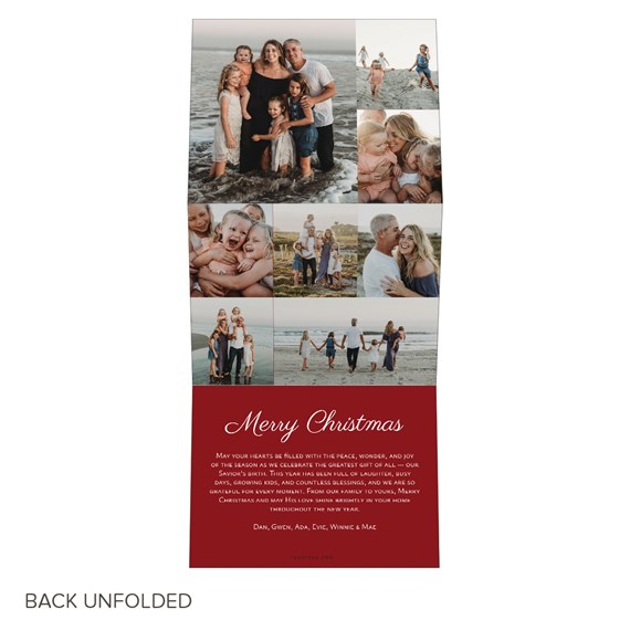 Christmas card with photo placeholders and text area