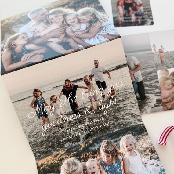 Christmas card with photo area and text
