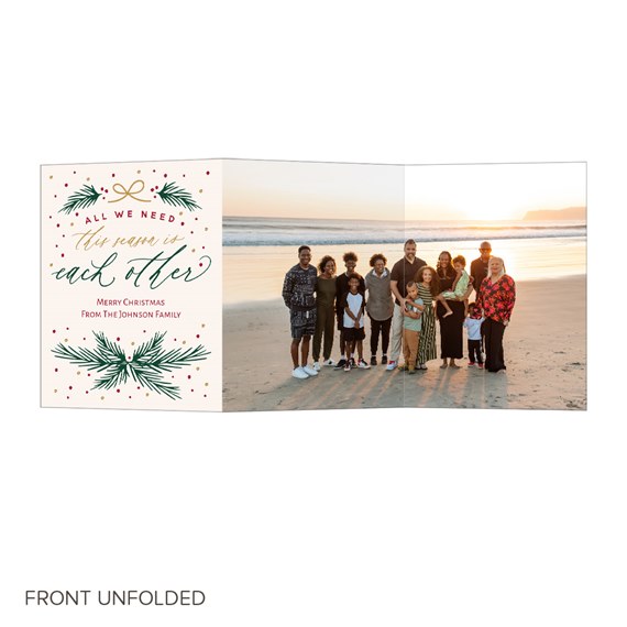 Christmas card design with photo area