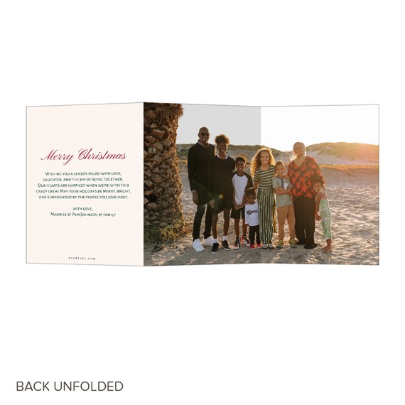 Christmas card with photo placeholder and text area