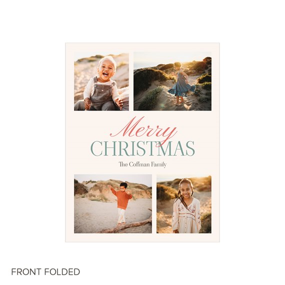 collage Christmas card with photo placeholders and text