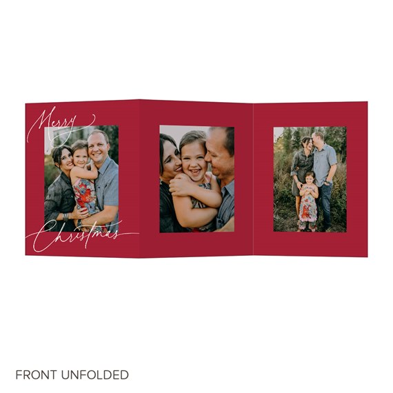 Christmas card with photo placeholders and text