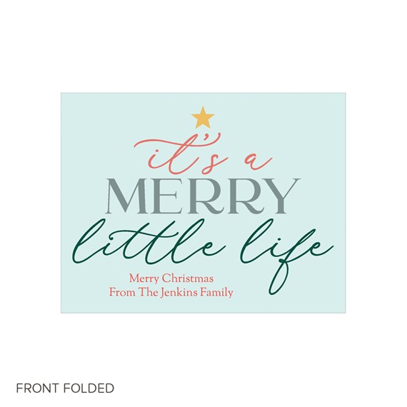 Christmas card design with text and star