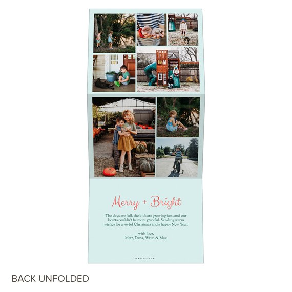 collage card with photo placeholders and printed text
