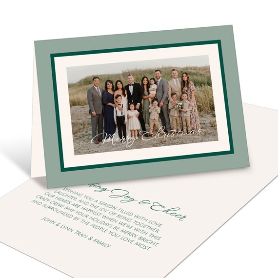 photo placeholder with green border and text