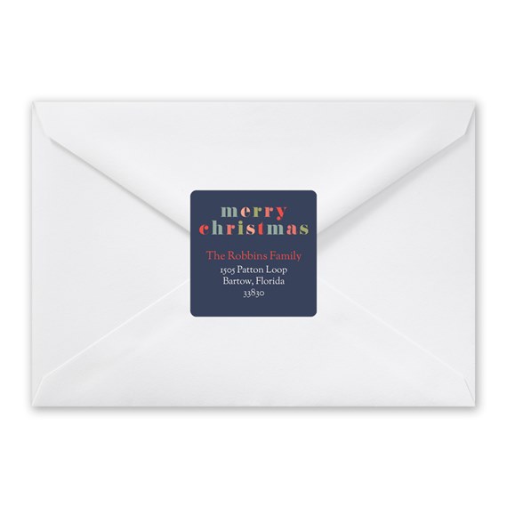 colorful address label with customizable text area