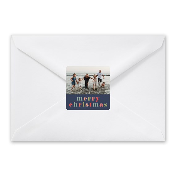envelope with photo area and text
