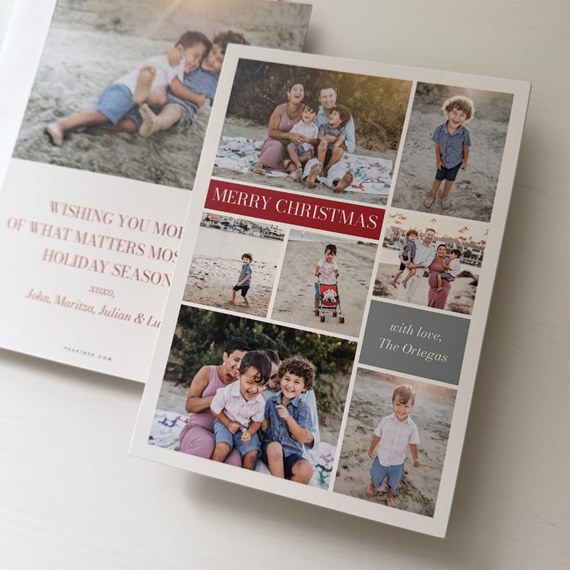 Christmas card with photo collage and text