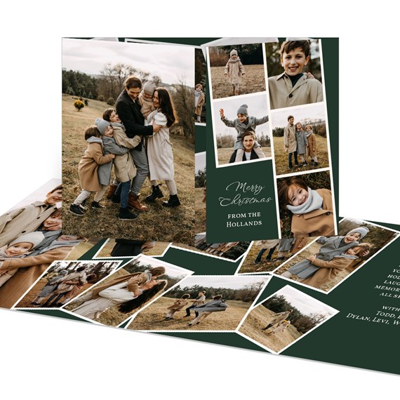 Christmas card with photo placeholders and text