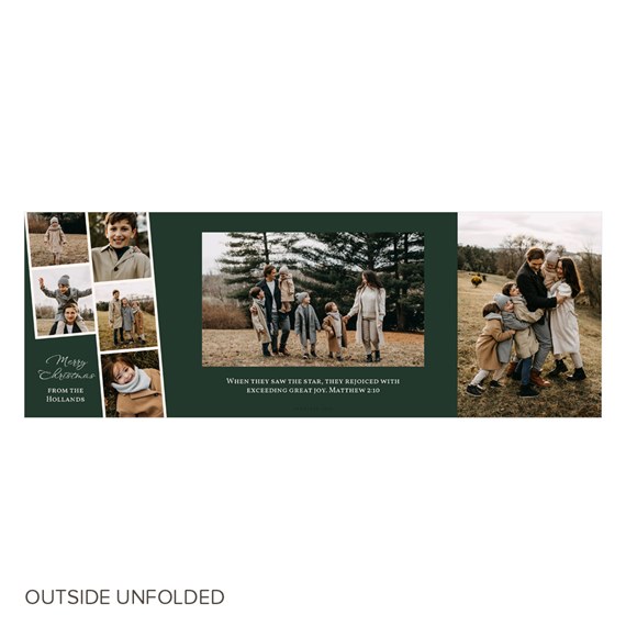 Christmas card design with photo placeholders and text area