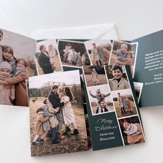 photo collage Christmas card with customizable text area