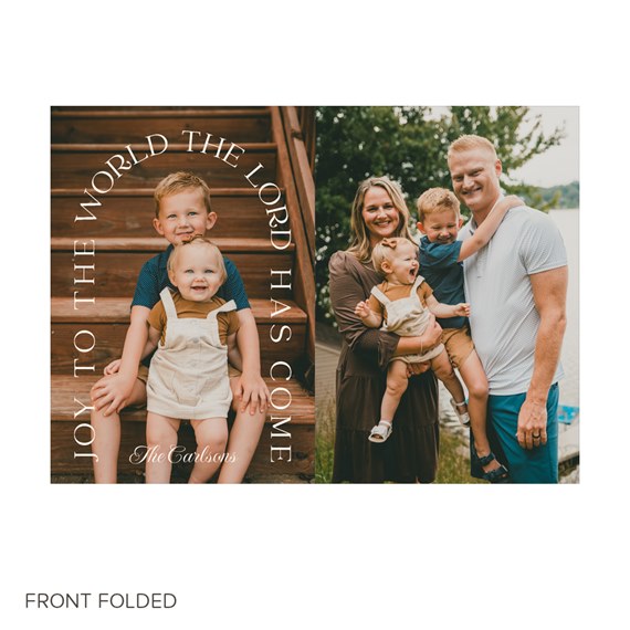 Christmas card with photo placeholder and festive text