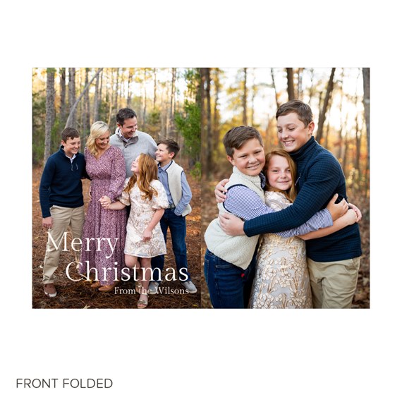 photo placeholder with text 'Merry Christmas' and 'From the Wilsons'