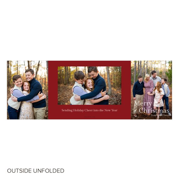 Christmas card with photo areas and festive text