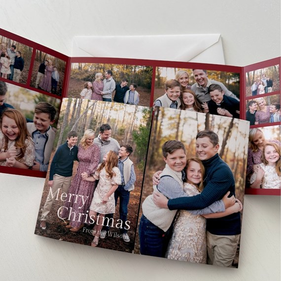 Christmas card with photo placeholders and text