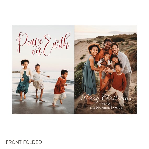 Christmas card with photo area and text placeholders