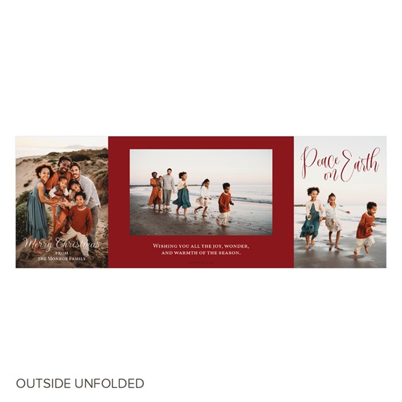Christmas card with photo placeholders and text areas