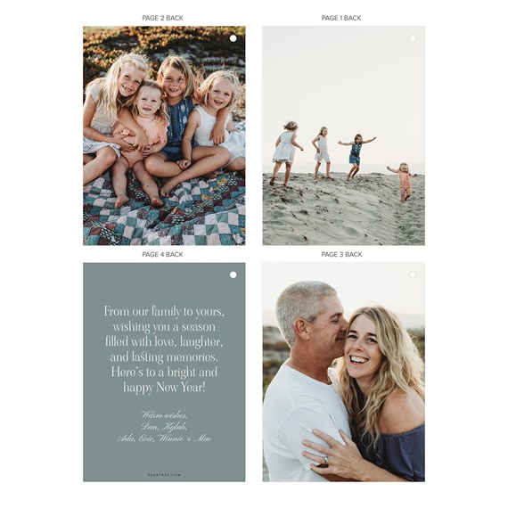 New Year card with customizable text area and photo placeholder
