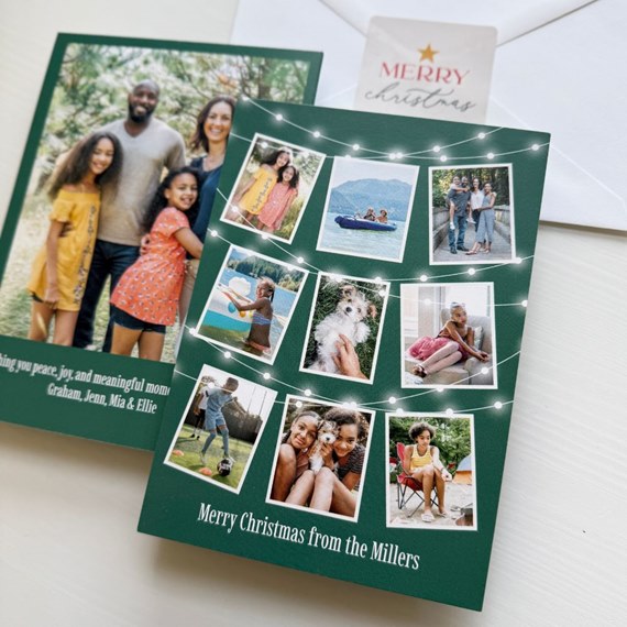 Christmas card with photo collage and text