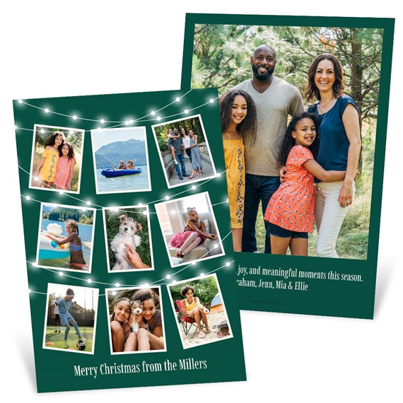 Christmas card with photo placeholders and message area