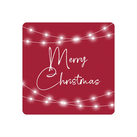 glowing envelope seal with merry christmas text and lights