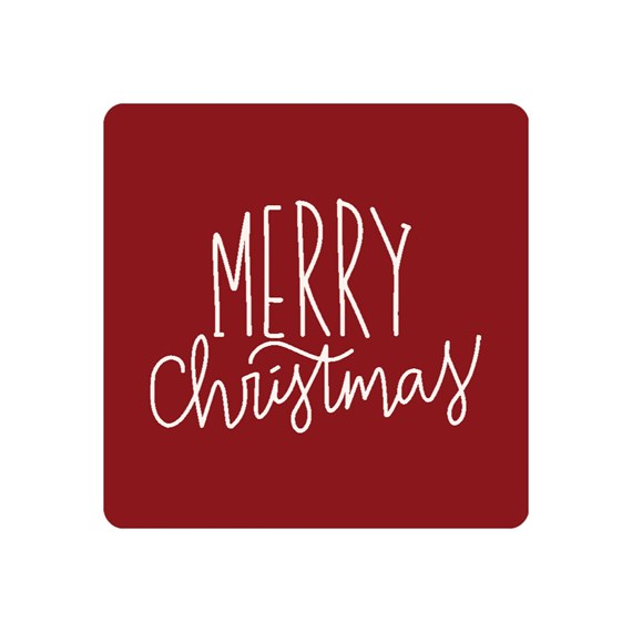 red envelope seal with merry christmas text