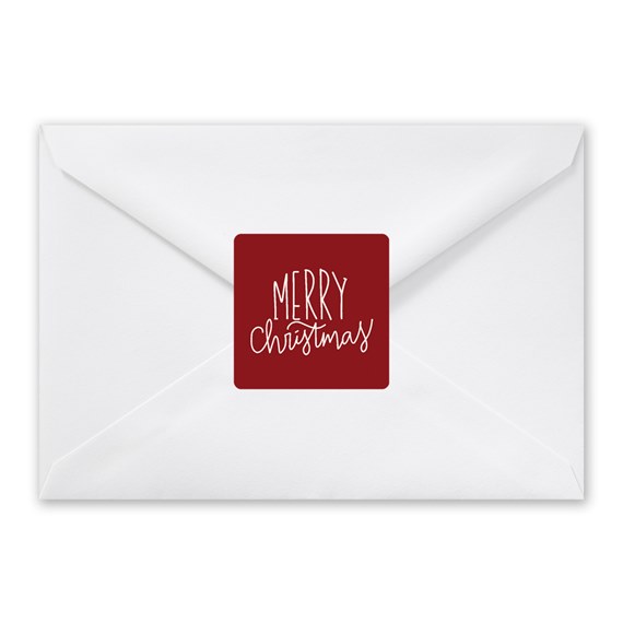 envelope with red seal and 'MERRY Christmas' text