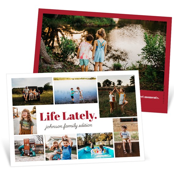 collage card with photo placeholders and text areas