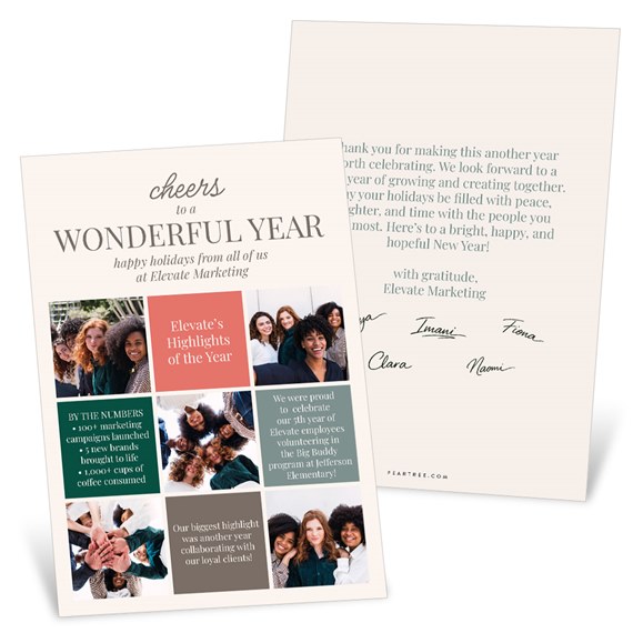 holiday card with photo collage and customizable text area