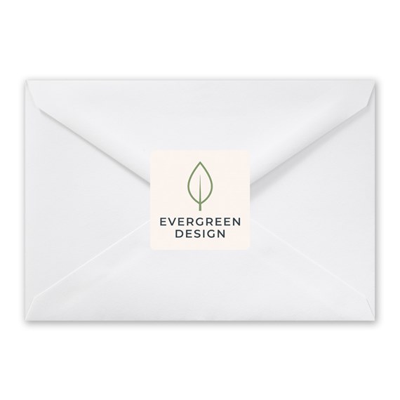 white envelope with logo placeholder